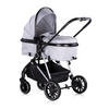 KOMBIKINDERWAGEN Aura 3 in 1 grau gemustert Autositz, Babywanne, Wickeltasche, bis 22 kg - Grau, Metall (98/60/106cm) - Chipolino
