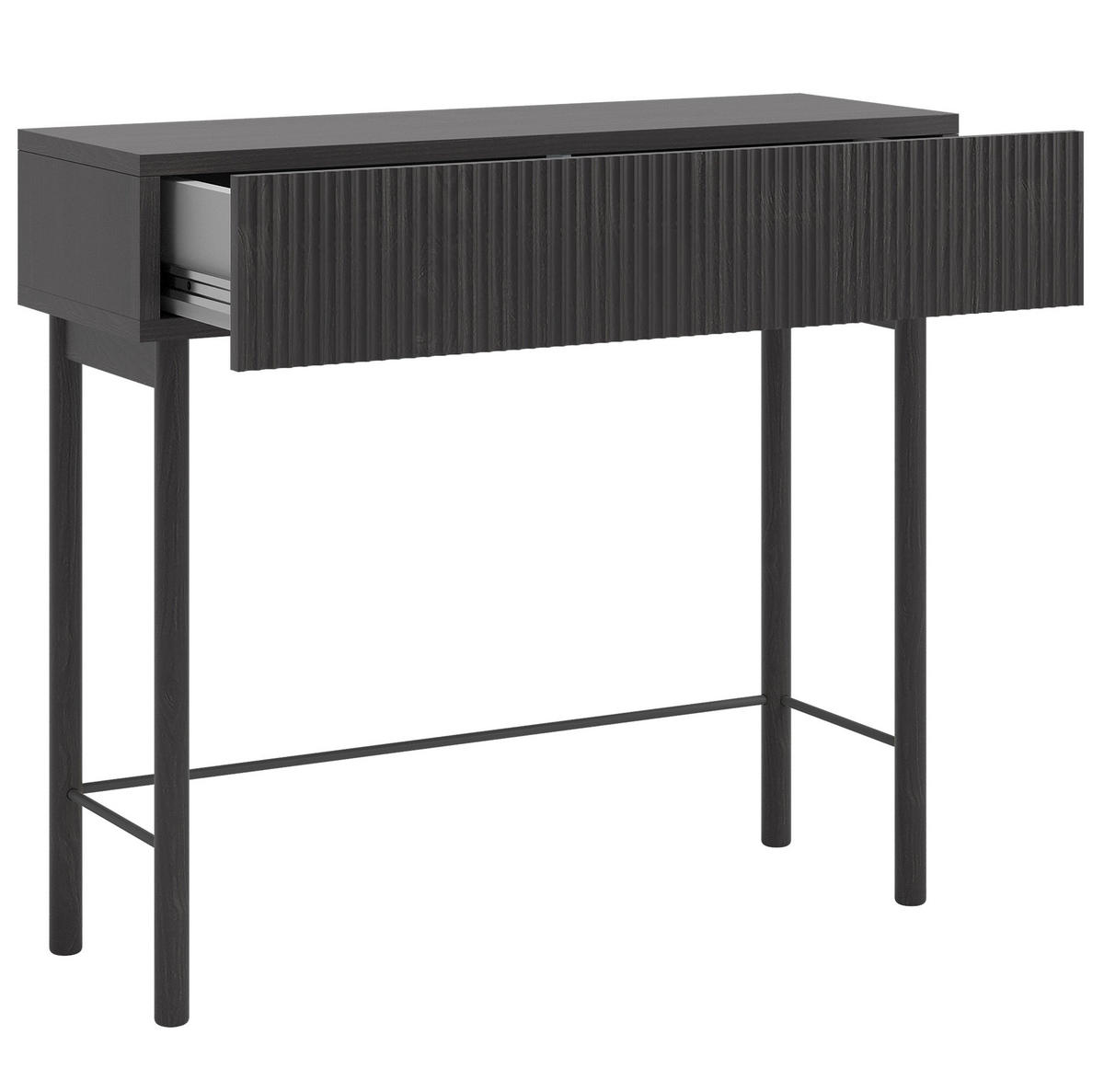KONSOLENTISCH Nolie Holzoptik Esche Schwarz 90 cm - Schwarz, Holz/Holzwerkstoff (90/80/31.6cm) - Selsey