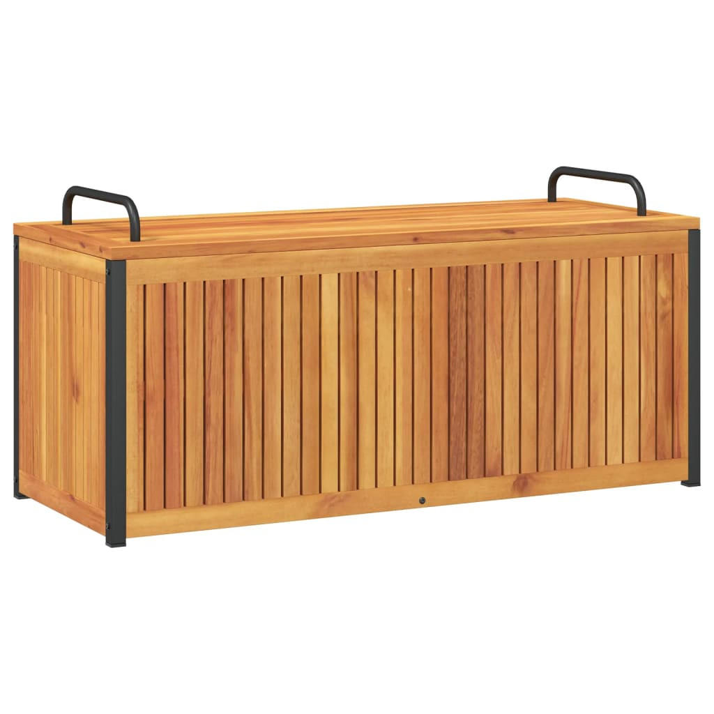GARTENBOX mit Praktischer Griff, 110/45/42/53 cm, aus Massivholz Akazie und Stahl - Braun, Holz (45/53/110cm) - vidaXL