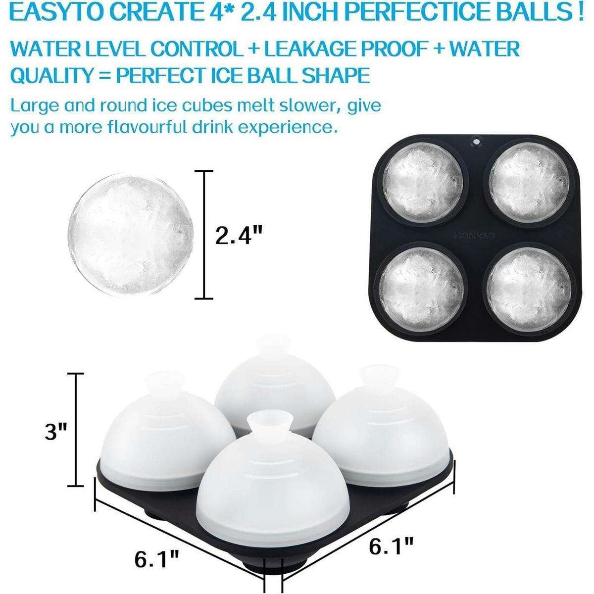 EISWÜRFELFORM 2-teiliges Set Silikon 6 cm - Multicolor, Kunststoff (13.5/7.3/13.5cm)