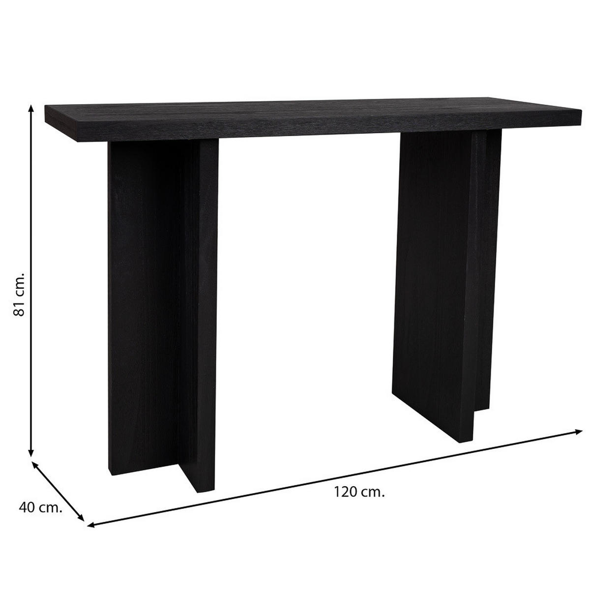 FLURTISCH aus Holz, schwarz, 120x40x81 - Schwarz, Holz (40/120/81cm) - Wanderlust