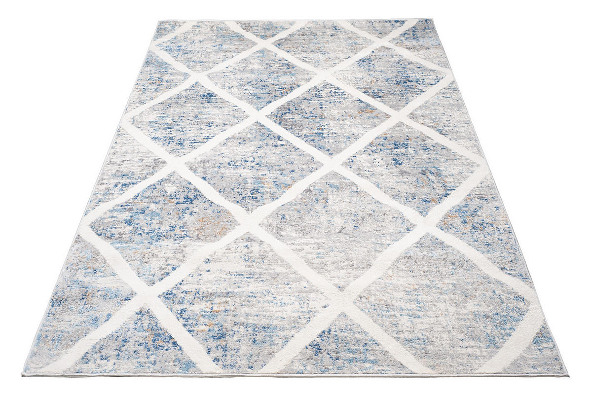 TEPPICH VALLEY Grau Blau 120/170 cm - Blau, Textil (120/170cm) - Tapiso