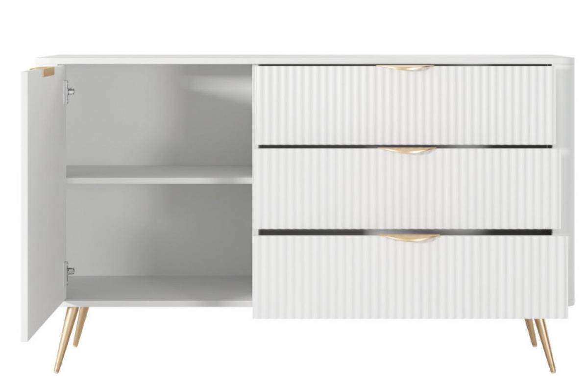 SIDEBOARD Weiss D3S - Weiß, Holzwerkstoff (138.2/81.2/38cm) - Sepro Meble