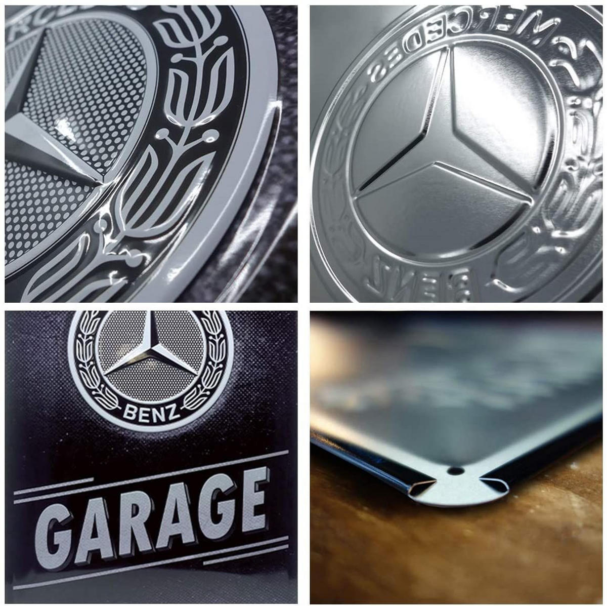 BLECHSCHILD 30/40 cm Mercedes-Benz Garage - Multicolor, Metall (30/40/0.2cm) - Nostalgic-Art