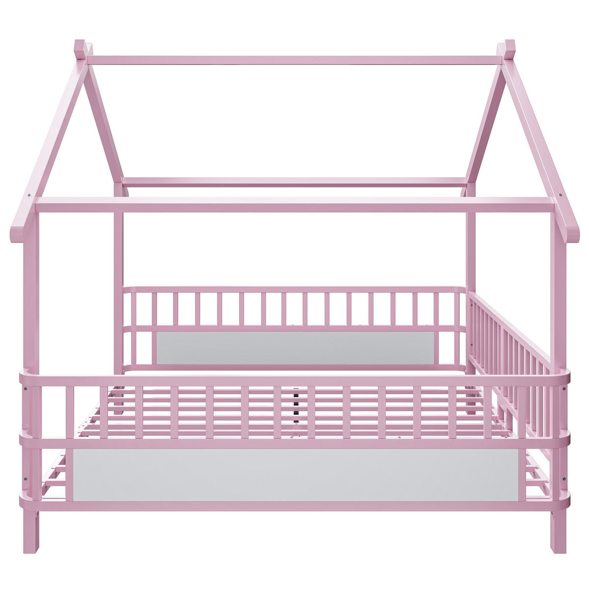 KINDERBETT 140x200 Metall Sicherheitsgitter Rosa - Pink, Metall (140/200cm) - FLIEKS