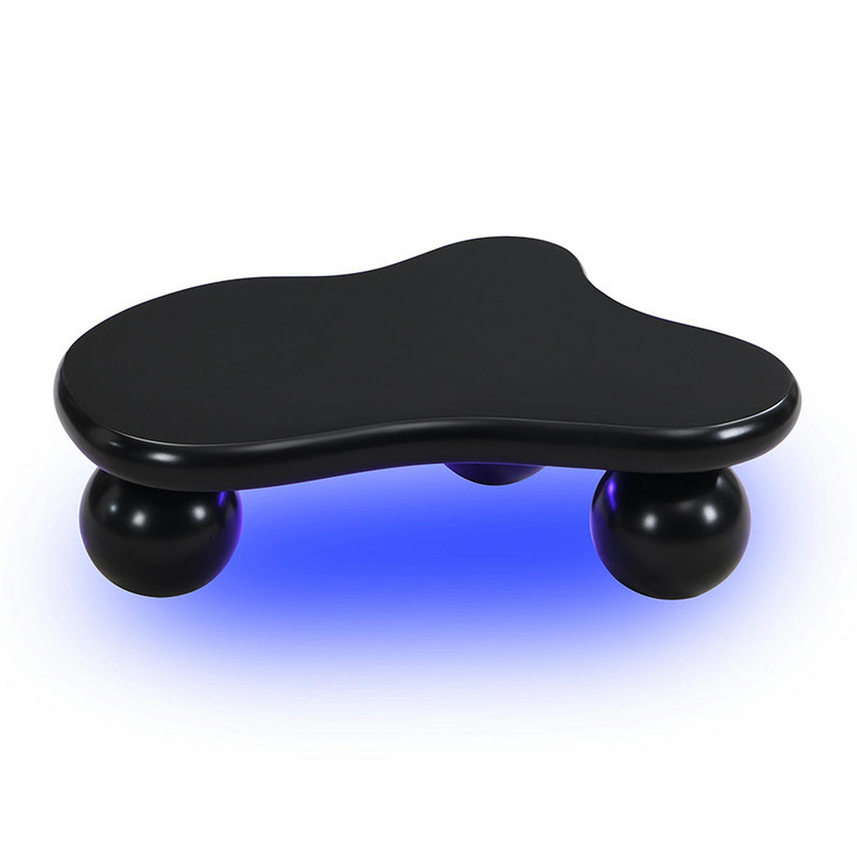COUCHTISCH in Wolkenform mit LED 95 x 62,5 x 32 cm MDF Schwarz - Schwarz, Kunststoff (95/62.5/32cm) - Meubliv