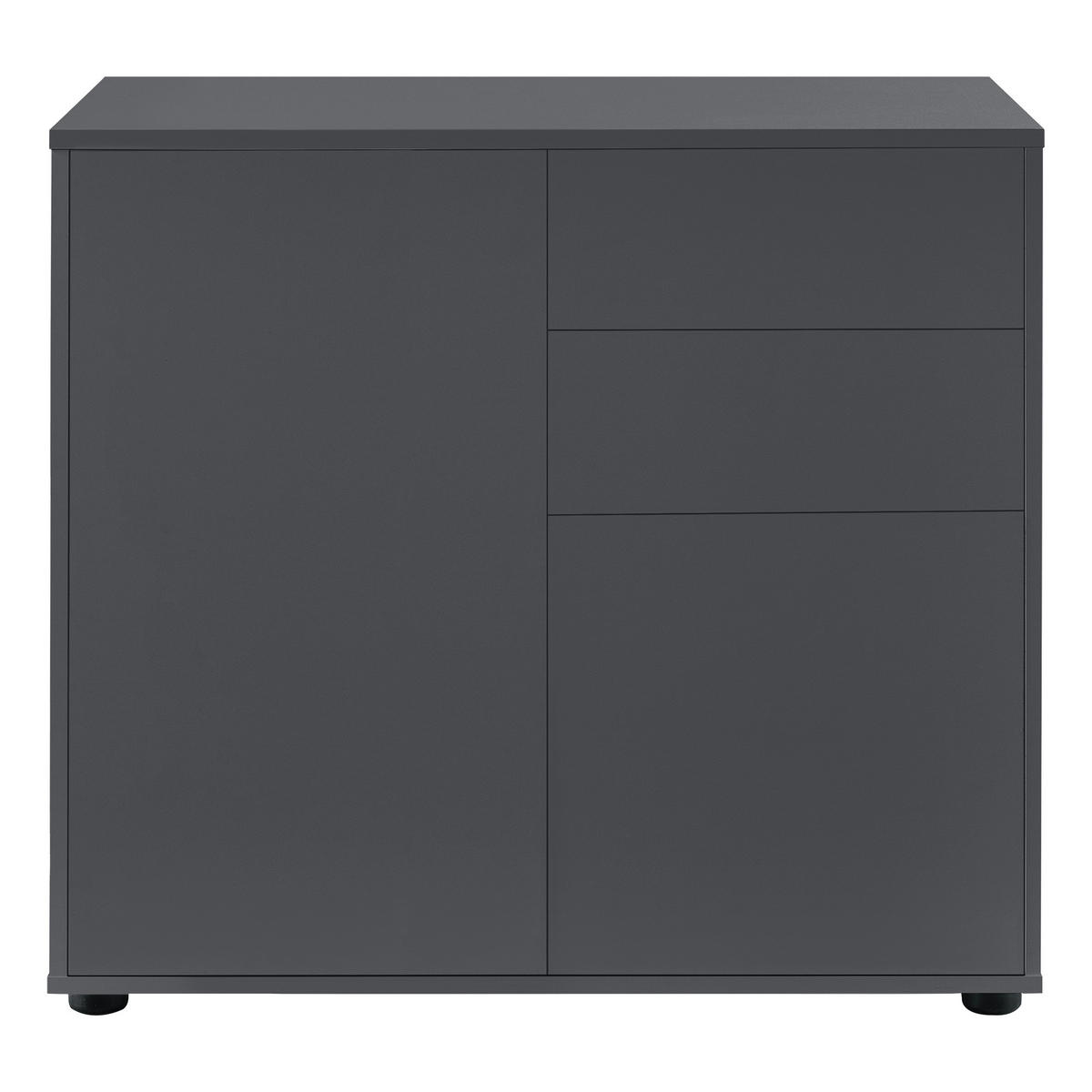 KOMMODE Paarl 2-türig - Dunkelgrau, Holzwerkstoff (79/74/36cm) - [en.casa]