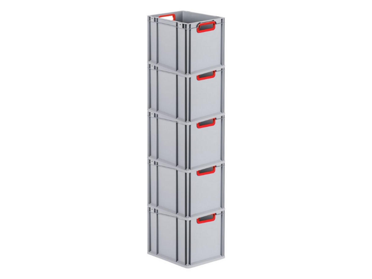 EUROBOX 5x Nextgen Color 32x30x40cm 30 Liter Griffe Rot Offen - Rot, Kunststoff (30/32/40cm) - PROREGAL