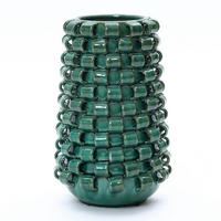 VASE, Ø10.7 x H31 cm, dunkelgrün - Dunkelgrün, Keramik (31cm) - Hometopia