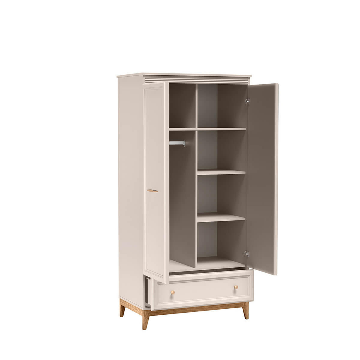 KLEIDERSCHRANK Windsor W-10 92 x 193 x 54,5 cm Kaschmir - Kaschmir/Eichefarben, Eichenholz/Holzwerkstoff (92/193/54.5cm) - Koseto