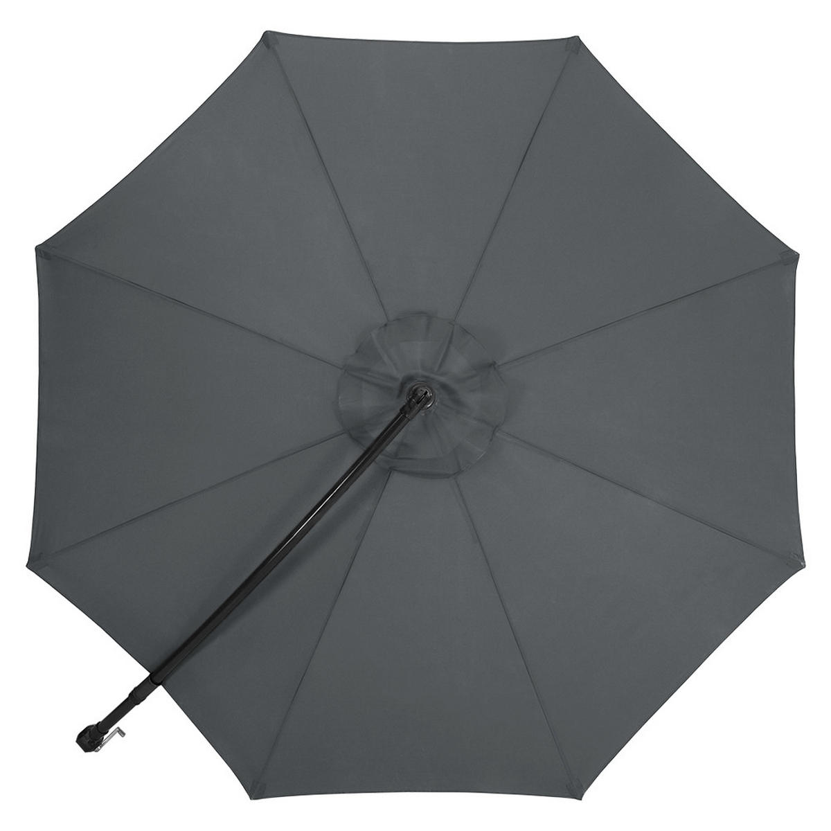 AMPELSCHIRM mit den Kreuzständer aus Polyester Metall in Dunkelgrau drehbar 360° neigbar 60° 3 x 2.6m - Dunkelgrau, Metall (300/240cm) - Livingandhome