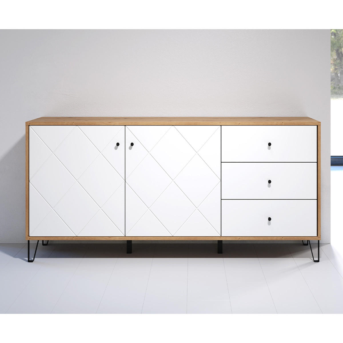 SIDEBOARD Touch Weiß - Weiß, Holzwerkstoff (183/76/40cm) - Trendteam