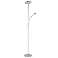 LED STEHLEUCHTE Silber mit flexiblem Lesearm - Silberfarben, Metall (58/56.3/193cm)