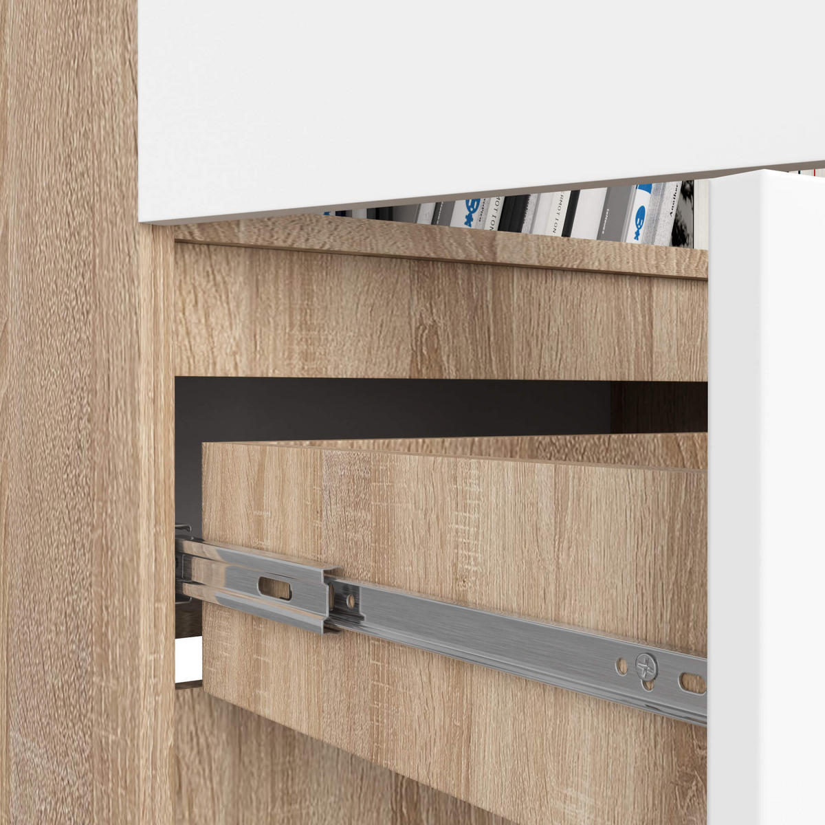 MEHRZWECKSCHRANK Sonoma Eiche, Weiß 60x180x35 cm - Weiß/Sonoma Eiche, Holzwerkstoff (60/180/35cm) - Akord