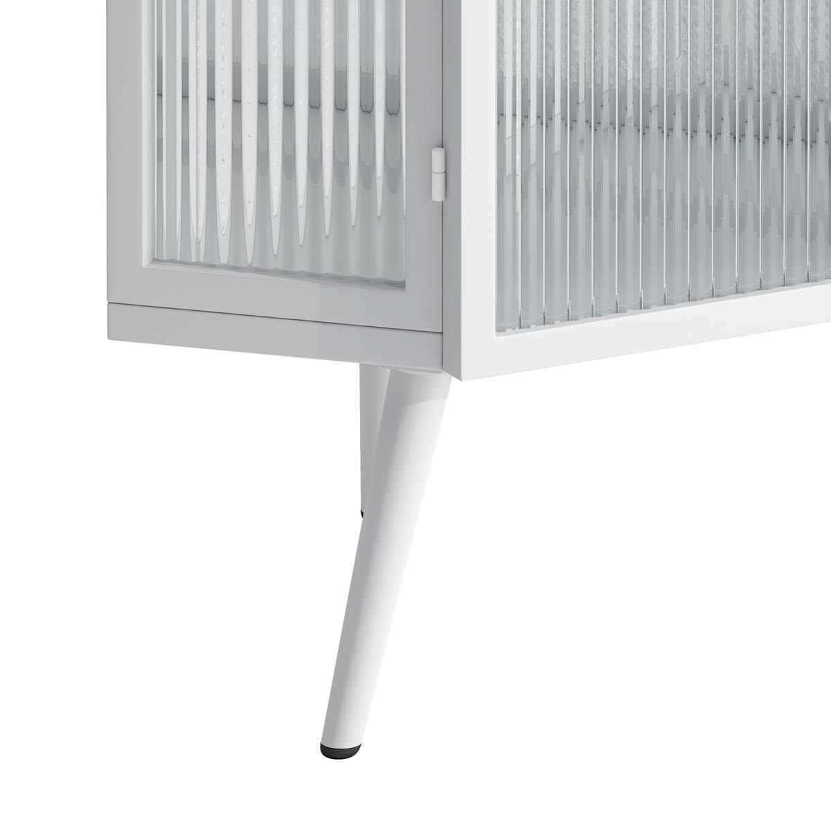 BAD-ECKSCHRANK Weiß, Glastür & 2 Ablagen, 56 x 42,5 x 80 cm - Weiß, Metall (56/80/42.5cm) - Urban Meuble