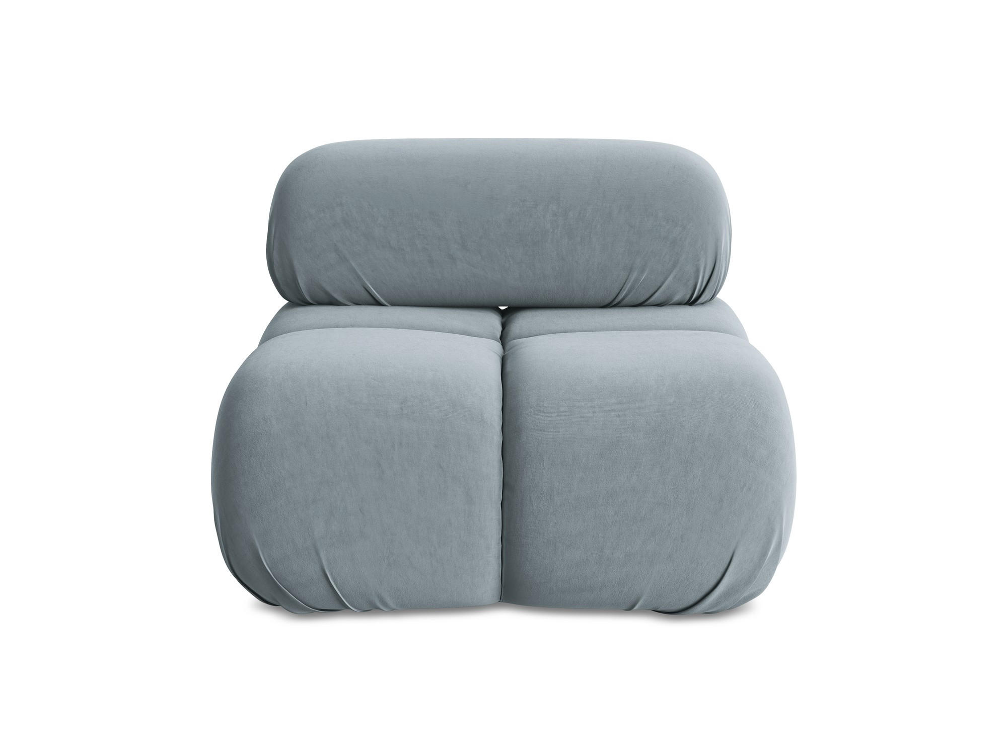 SESSEL Samt Stoff Blau - Blau/Schwarz, Kunststoff/Textil (96/70/95cm) - Makamii