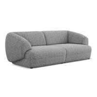 4-SITZER-SOFA Strukturstoff Stoff Grau - Hellgrau/Schwarz, Kunststoff/Textil (232/81/98cm) - Makamii