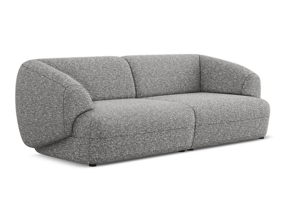 4-SITZER-SOFA Strukturstoff Stoff Grau - Hellgrau/Schwarz, Kunststoff/Textil (232/81/98cm) - Makamii