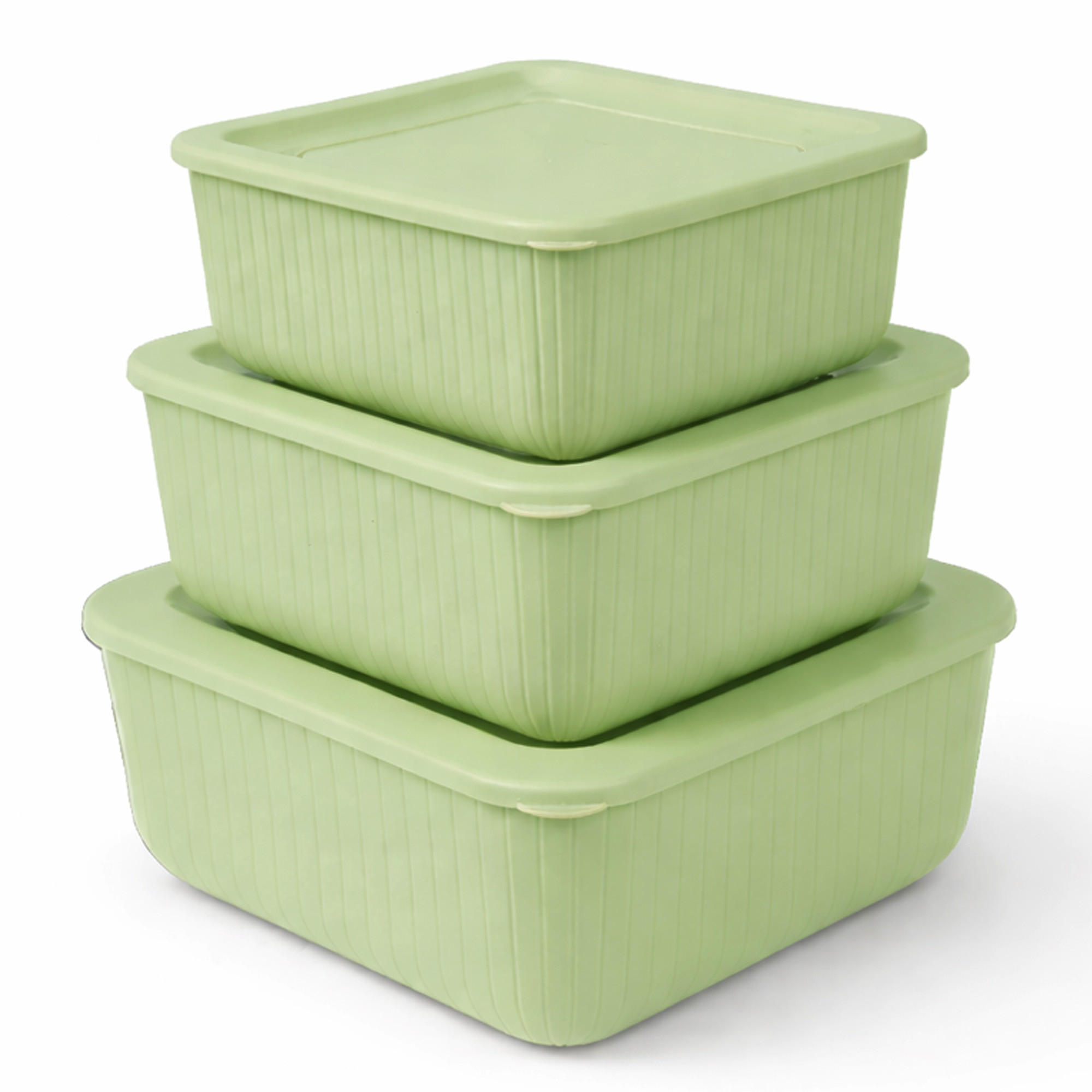 VORRATSDOSEN 3-teilig 0,5L/1L/1,5L Grün - Grün, Kunststoff - ProHome