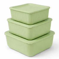VORRATSDOSEN 3-teilig 0,5L/1L/1,5L Grün - Grün, Kunststoff - ProHome