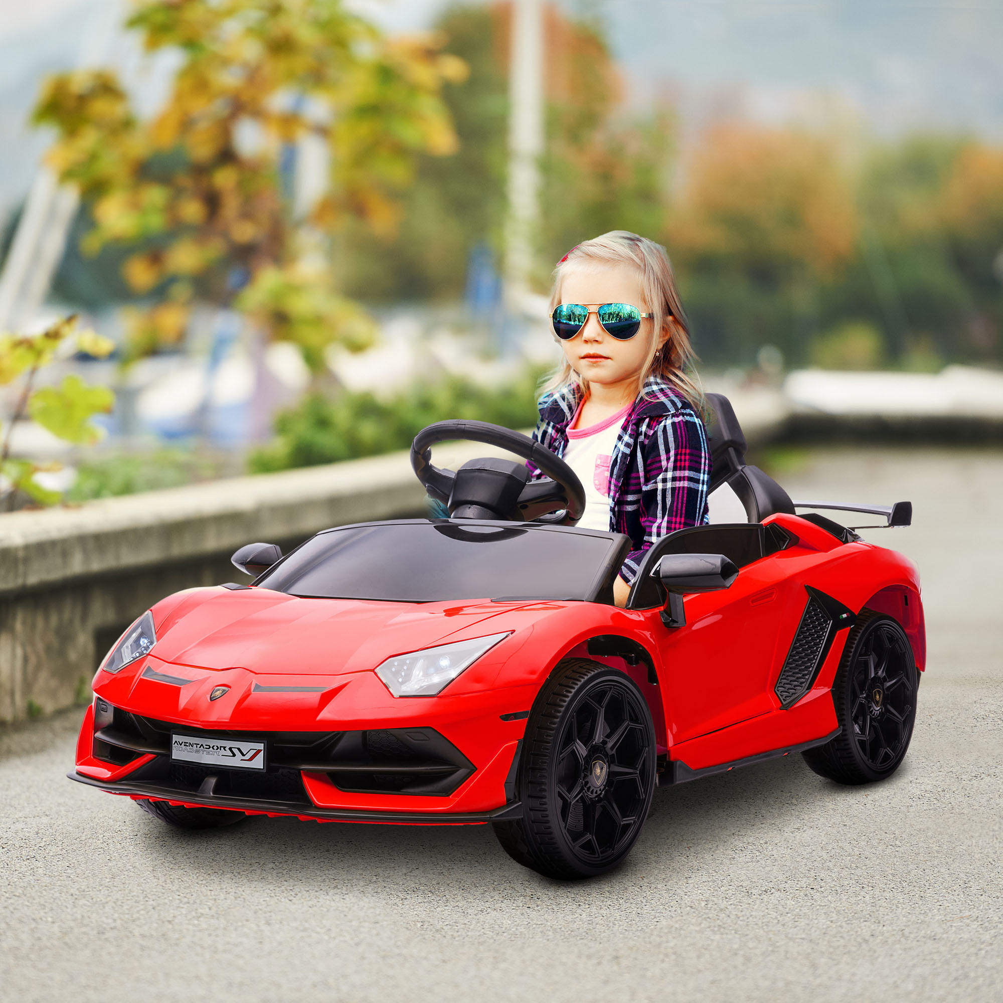 KINDER ELEKTROAUTO, Rot/Weiß, Kunststoff+ Metall - Rot, Metall (107.5/63/42cm) - HOMCOM