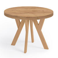 ESSTISCH Runder Ausziehbarer PERO 100/150, Eiche Craft Gold - Braun, Holz (150/100/77cm) - Dekori_Interiors