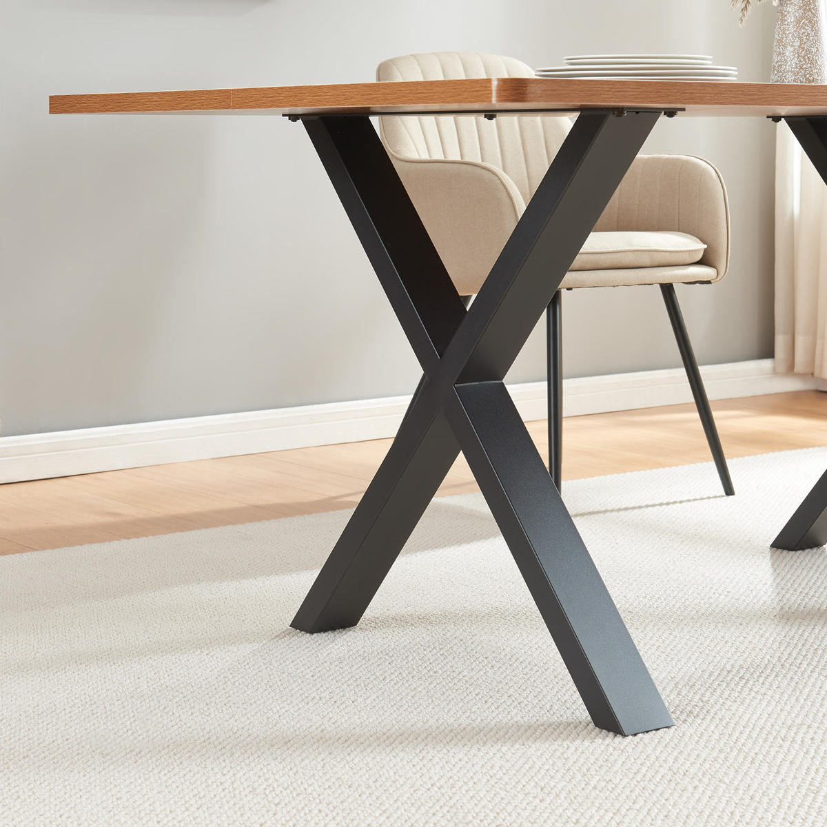 TISCHGESTELL-SET 2 TLG. Greith - Schwarz, Metall (79/72/10cm) - [en.casa]