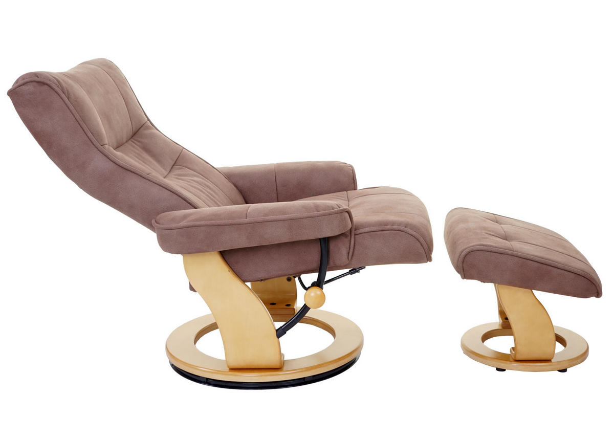 RELAXSESSEL MIT HOCKER Braun - Braun, Textil (85/104/117cm) - MCA