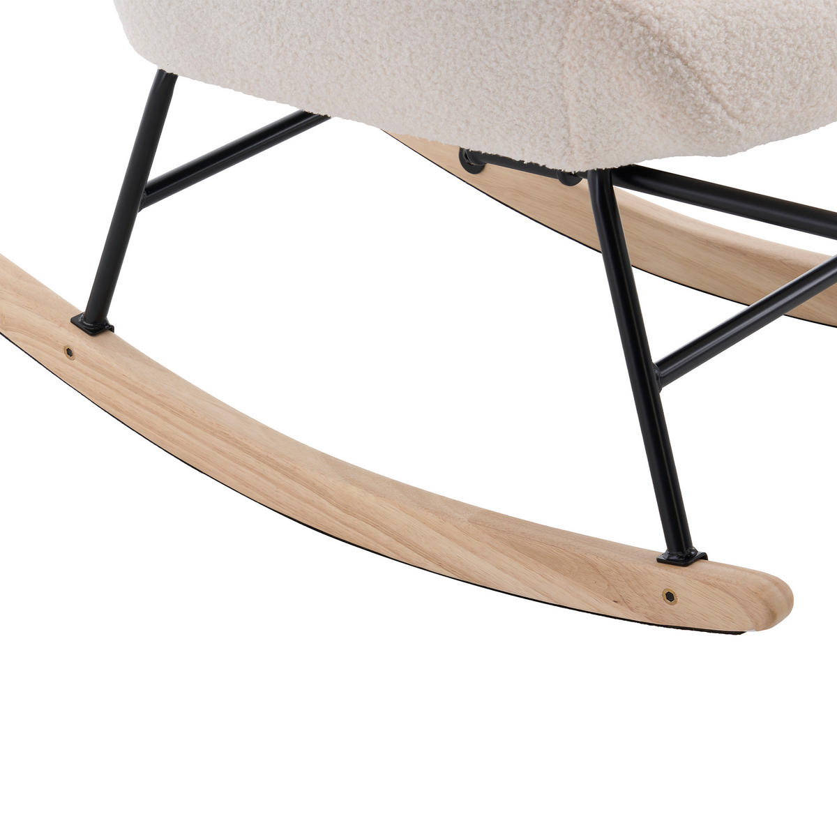 SCHAUKELSTUHL wohnzimmer mit Fußstütze und verdicktem Sitzkissen ,Bodenschutzleiste, beige - Beige, Holzwerkstoff/Textil (68/91/88cm) - STILVORA