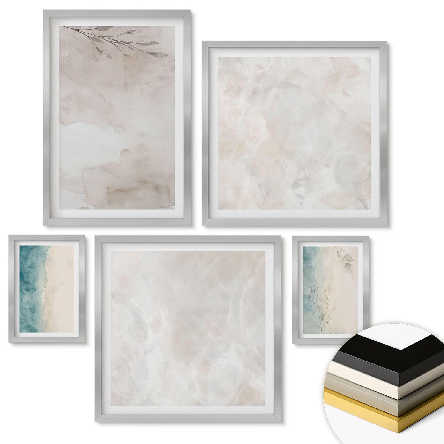 ArtPrintCave Wandbilder Silber 40x60 cm