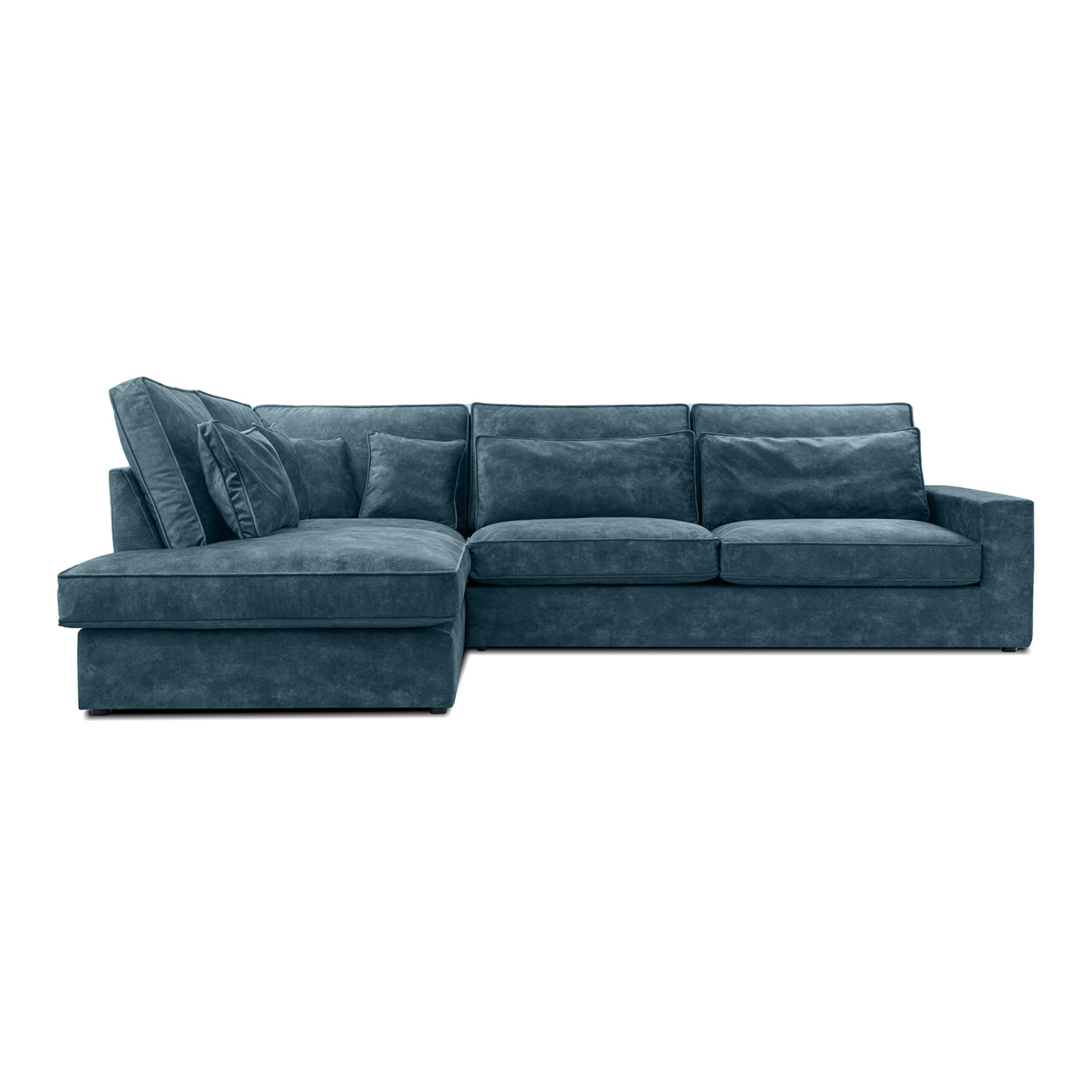ECKSOFA Eckcouch Monica mini L-form, Blau - Blau, Textil (224/280cm) - Fedve