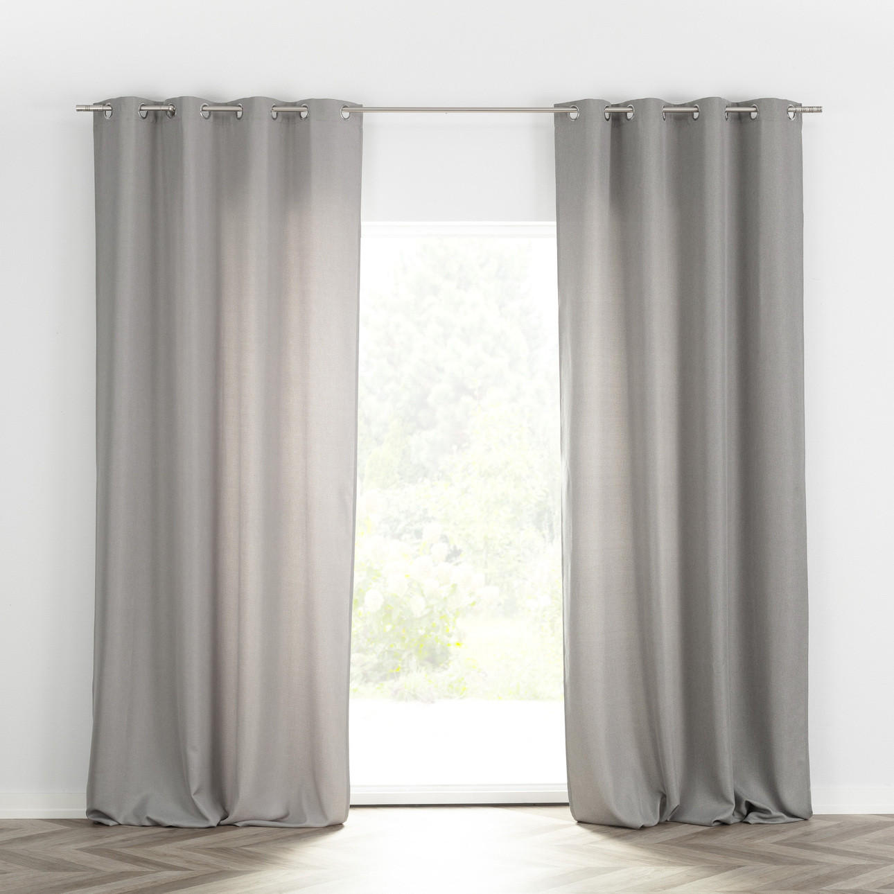 FERTIGVORHANG mit Ösen 140x280cm - Hellgrau, Textil (140/280cm) - Dekoria