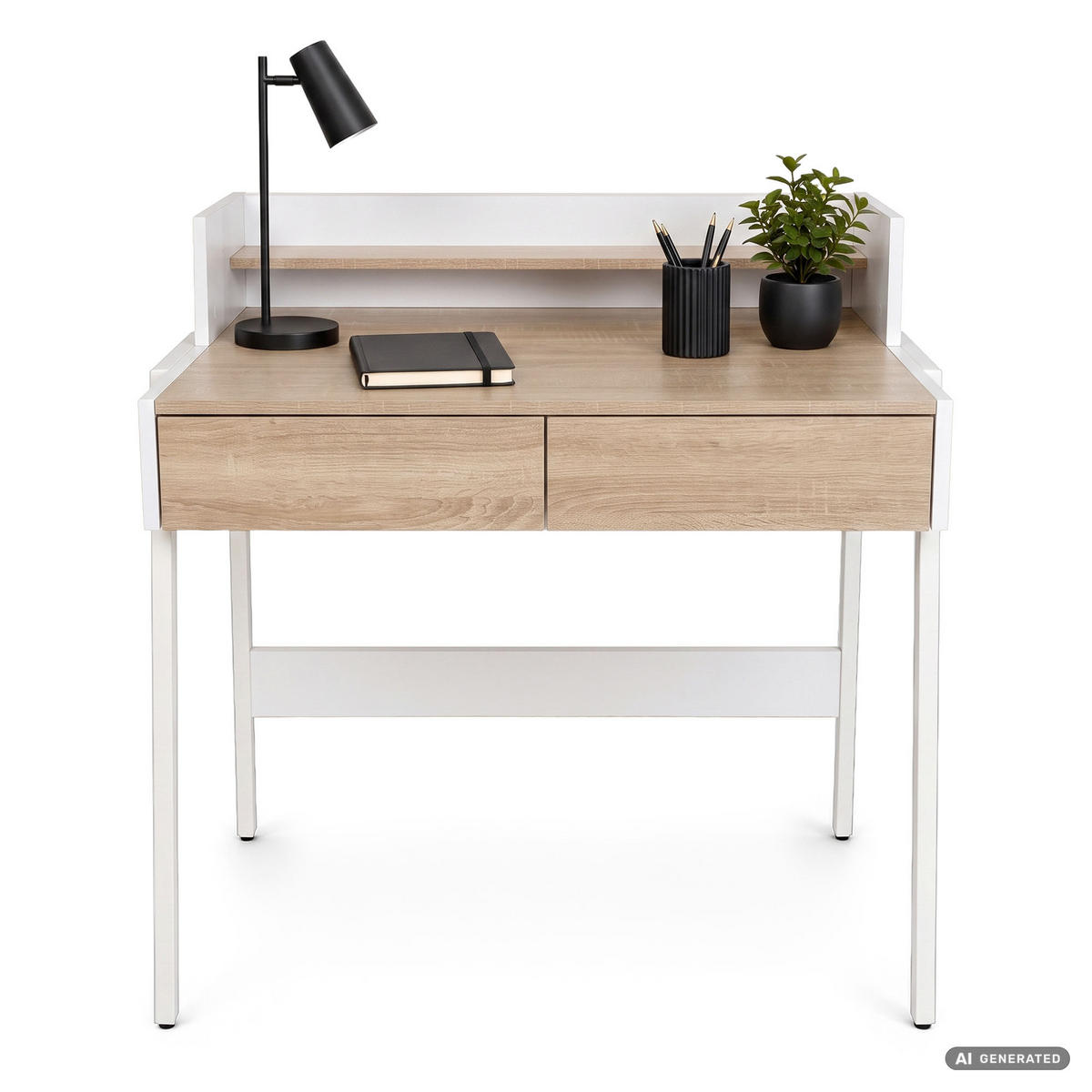 SCHREIBTISCH FLUX 78 cm Sonoma Eiche - Weiß/Sonoma Eiche, Holzwerkstoff (78/48/95cm) - Akord