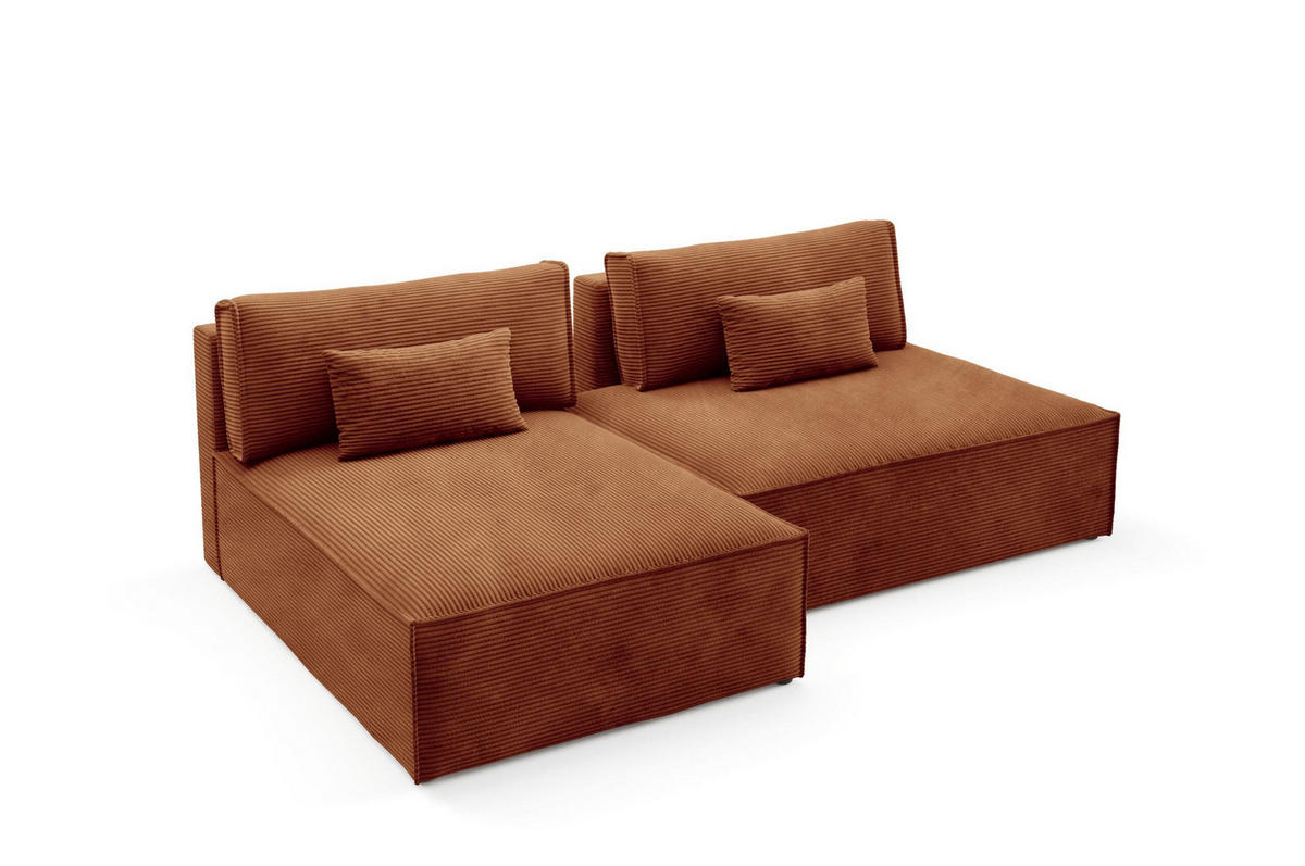 ECKSOFA mit Schlaffunktion Kupfer - Kupferfarben, Textil (236/148cm) - Furnisell