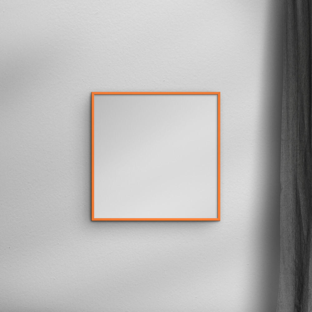 SPIEGEL - Orangenfarbenes Holz - Orange, Holz/Papier (70/70/2cm) - Poster&Frame