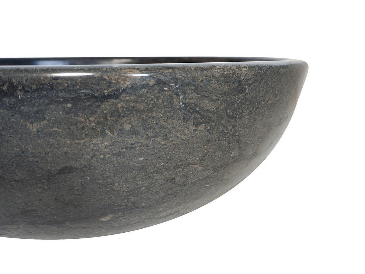 AUFSATZWASCHBECKEN aus Marmor - Schwarz - 40 cm - LAVINO - Schwarz, Stein (40/15/40cm) - Vente-Unique