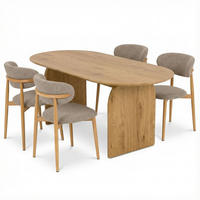 ESSGRUPPE MALA/ARIEL 5er Set Eiche - Eichefarben, Holzwerkstoff - IDIMEX