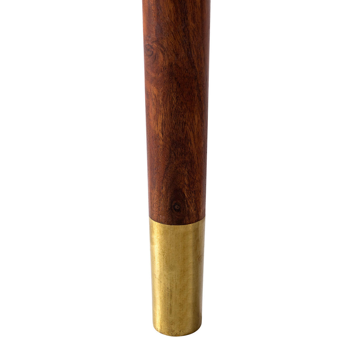 ESSTISCH - Akazie massiv / Metall - Akazie / Gold - Braun, Holz/Metall (110/110/76cm) - home24