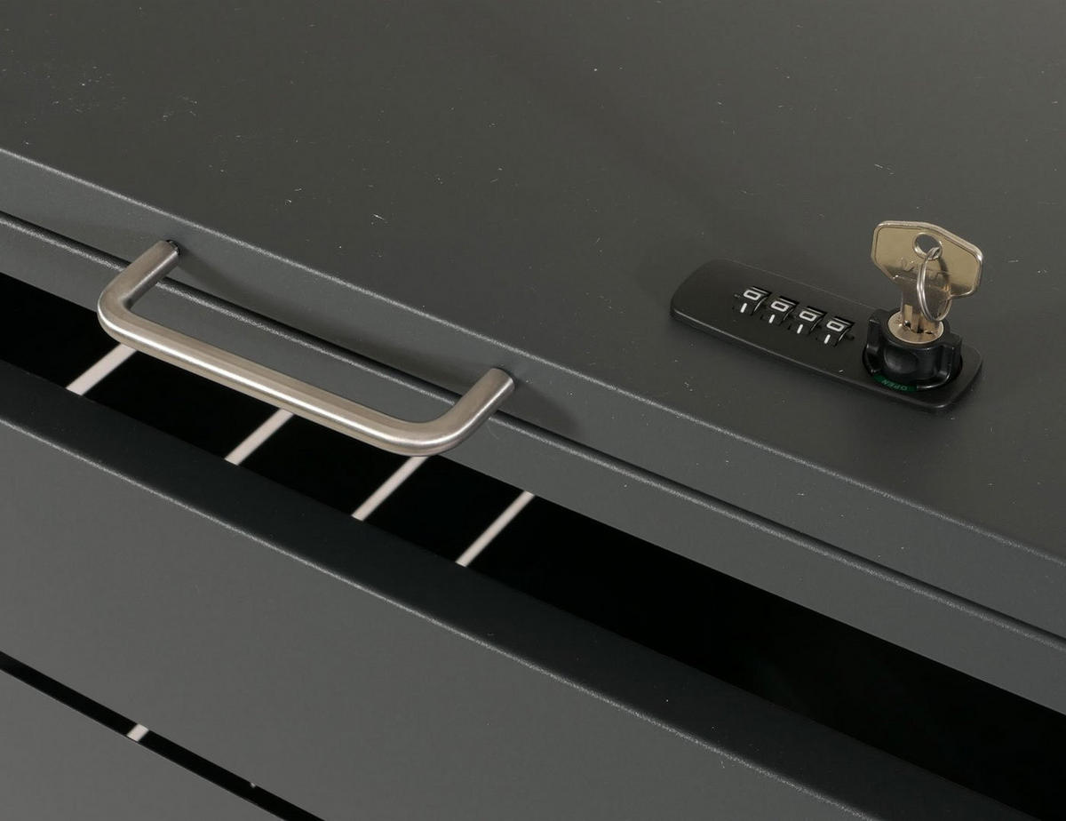 MÜLLTONNENBOX XL 3er-/6er 116x212x98cm erweiterbar Anthrazit Stahl - Anthrazit, Metall (212/116/98cm) - PROREGAL