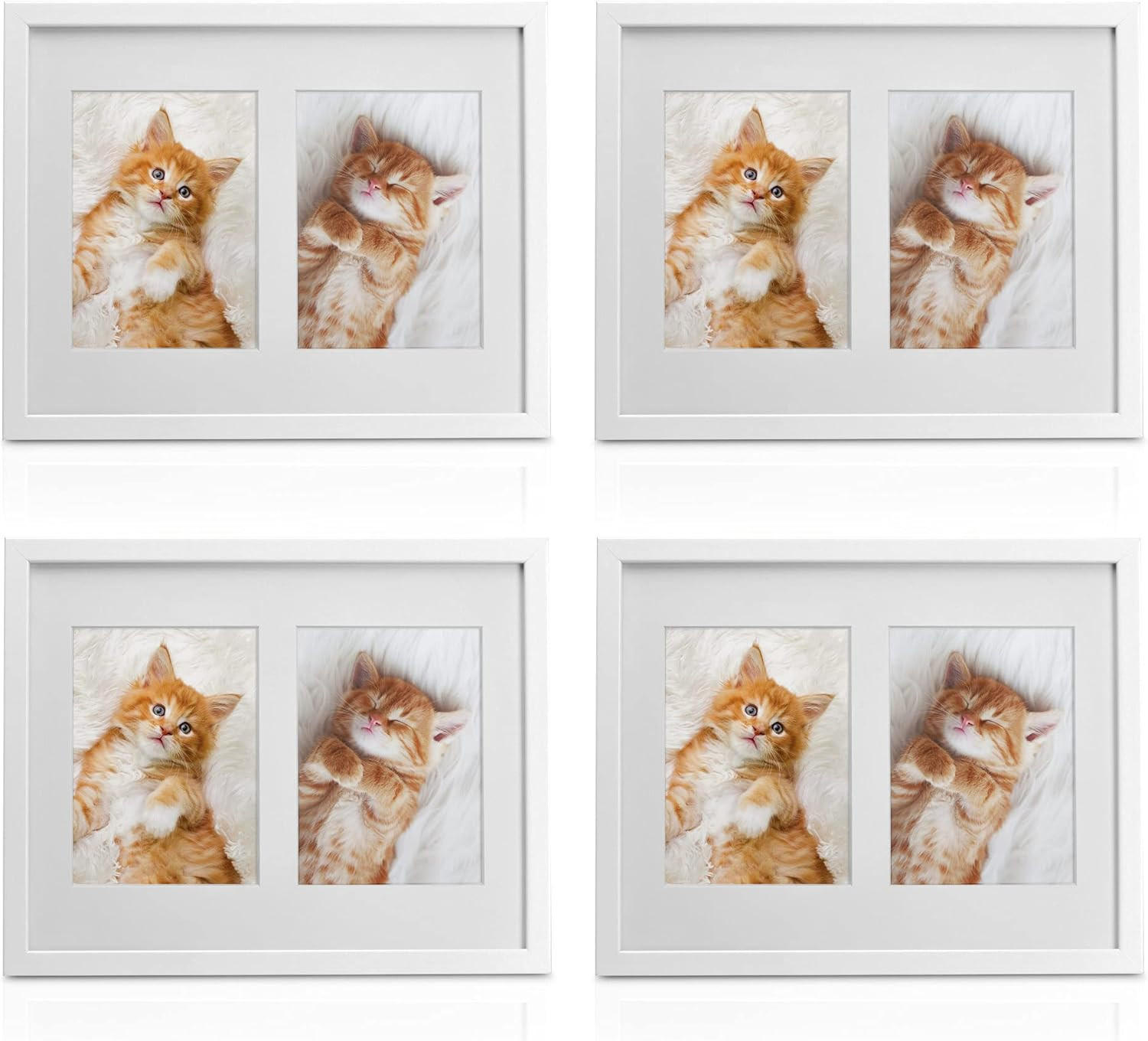 BILDERRAHMEN Galeria MDF Weiß (4tlg) - Weiß, Holzwerkstoff (14/35/42cm) - BoMoe