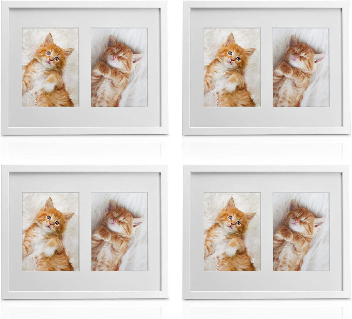 BILDERRAHMEN Galeria MDF Weiß (4tlg) - Weiß, Holzwerkstoff (14/35/42cm) - BoMoe