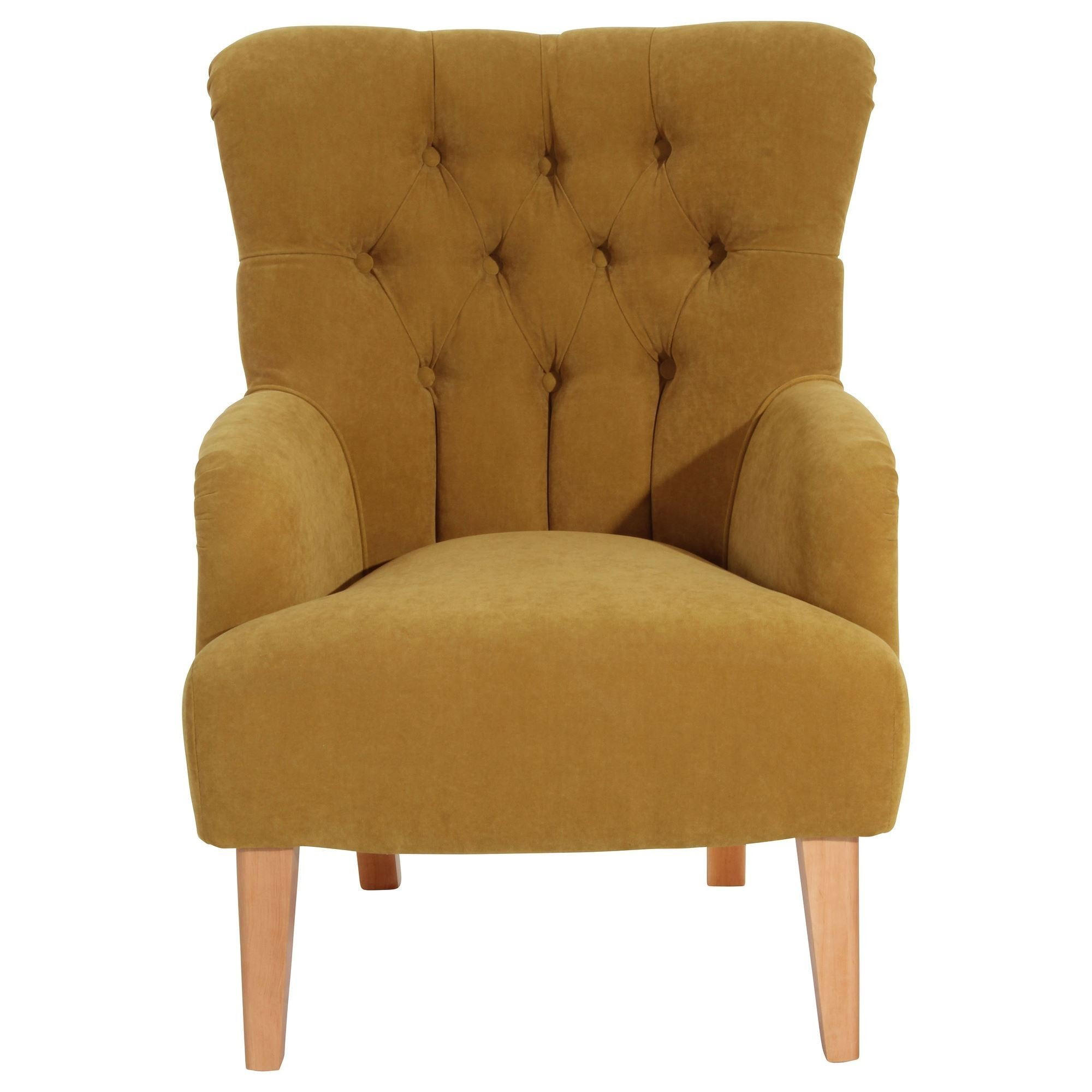 SESSEL Kaiya Bezug Veloursstoff Buche natur / mais - Gelb, Kunststoff (71/97/82cm) - 58aufmkessel