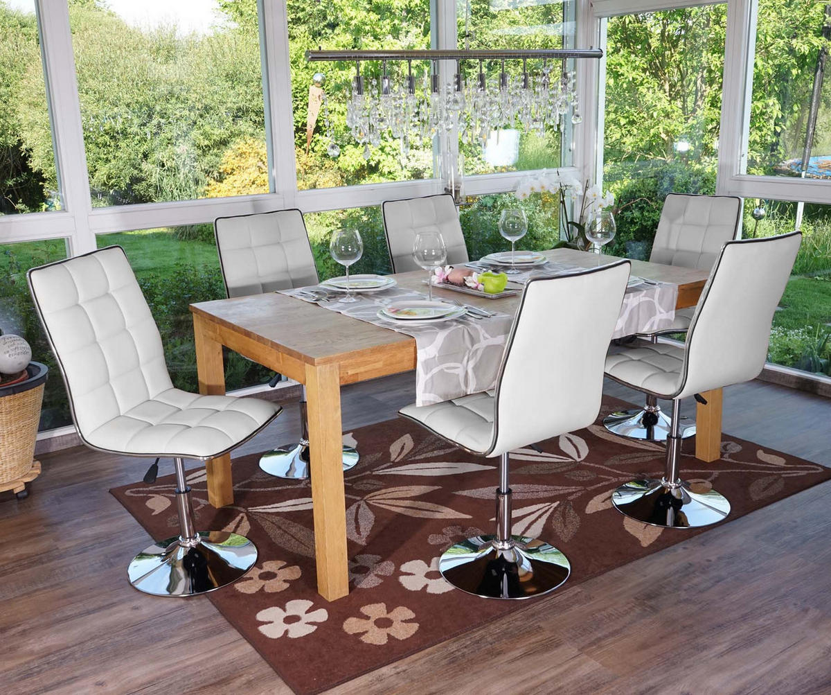 ESSZIMMERSTUHL 103x43x54cm Sitzhöhe 41cm Kunstleder Weiß - Weiß, Kunststoff (43/103/54cm) - CHEFGASTRO