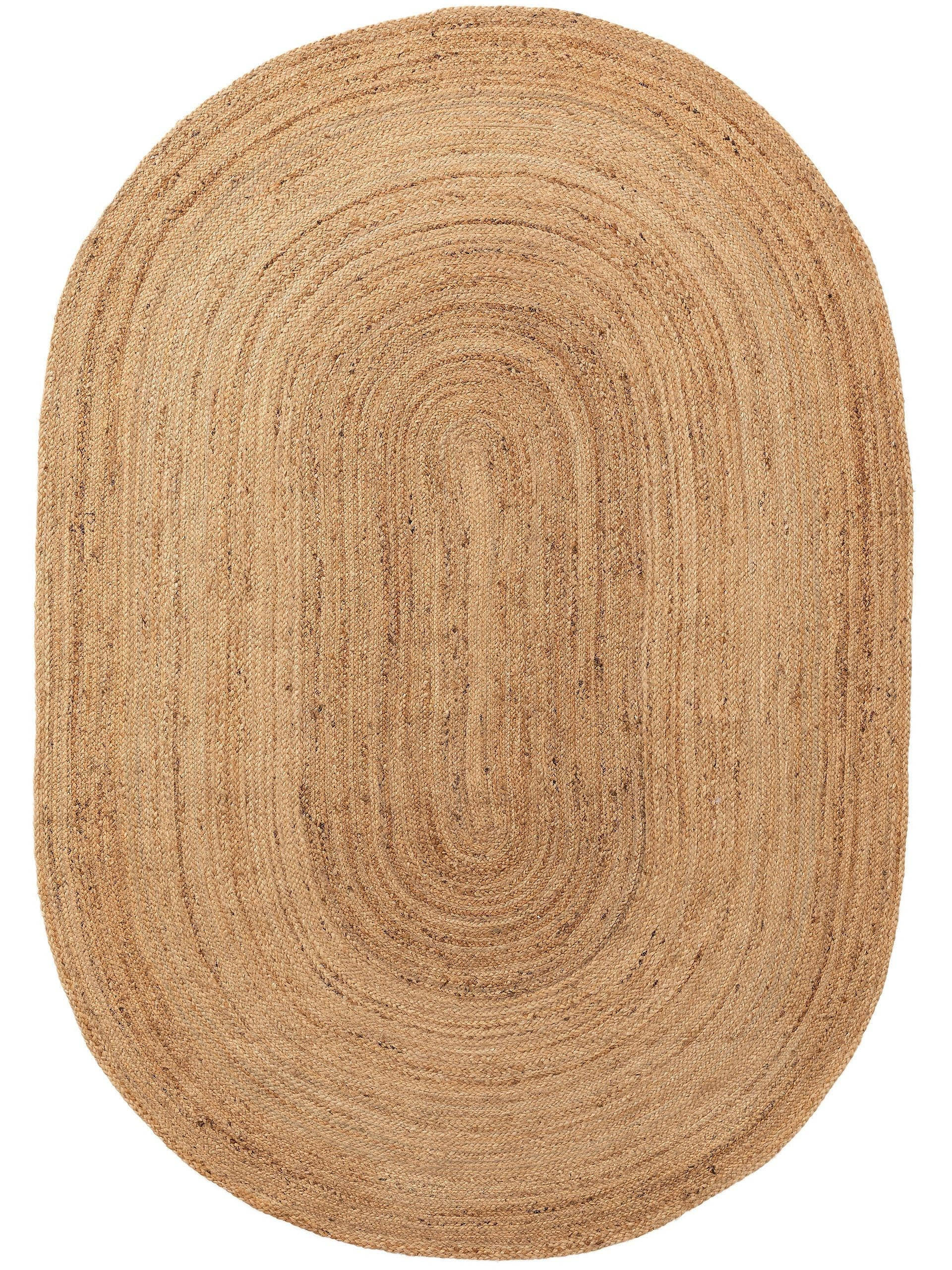 JUTETEPPICH oval Jutta Hellbraun 160x230 cm - Hellbraun, Textil (160/230cm) - benuta Pure