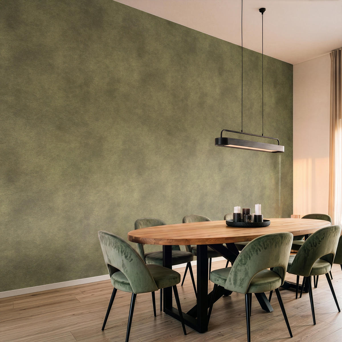TAPETE - Textur - Abstrakt - Grün - 450x280 cm - Olivgrün, Papier (450/280cm) - OnlyWow