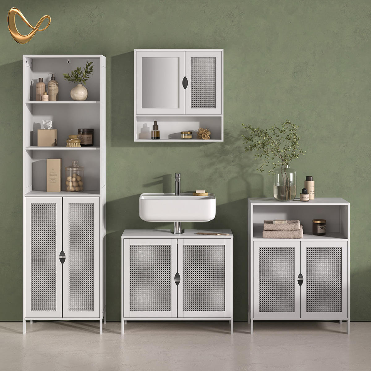 MIDI OMARICA Mincio, Bela, 60 x 80 cm z 2 vrati - bela, leseni material (60/80/29cm) - Livinity®