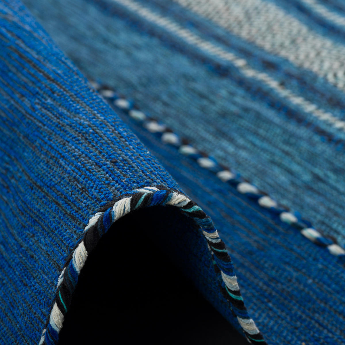 NATUR TEPPICH KELIM NAVARRO - Blau, Textil (300/400cm) - Pergamon