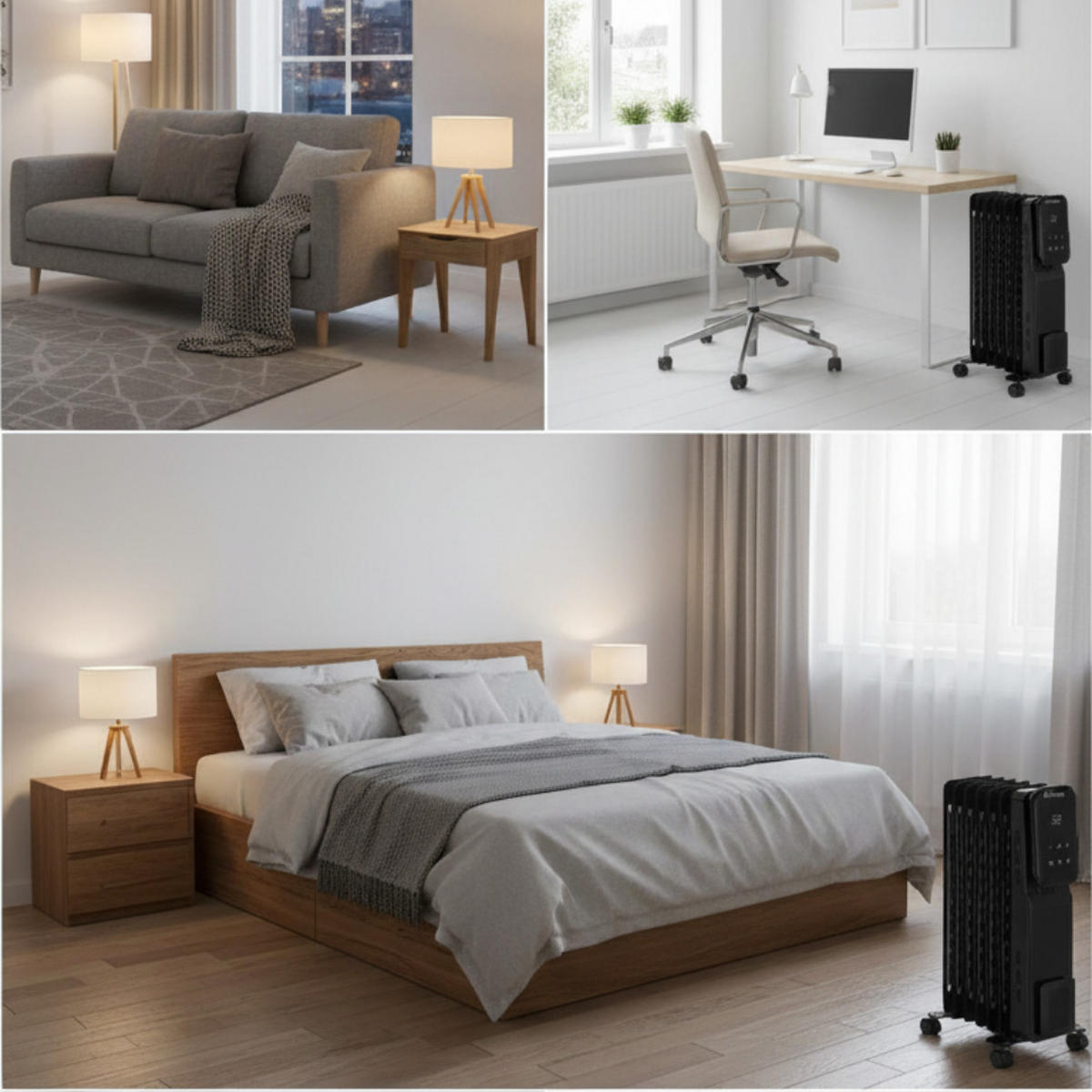 ÖLRADIATOR -RD1500- 1500W, Elektrische Heizung, Heizkörper, Heizgerät, mobile Elektroheizung, Elektroheizkörper, Elektro Konvektor, Heizlüfter - Schwarz, Metall (25/65/15cm) - JUNG