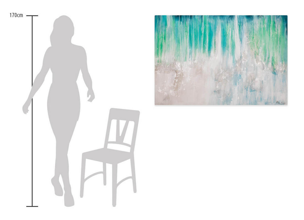 ACRYLBILD HANDGEMALT 120/80 cm - Blau, Holz/Textil (120/80cm) - KUNSTLOFT