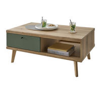 COUCHTISCH Salbei grün, Eiche Evoke, skandinavisch 107 x 67 cm, Wohnzimmertisch mit Stauraum - Eichefarben/Salbeigrün, Holz/Holzwerkstoff (107/67/46cm) - Furn.Design